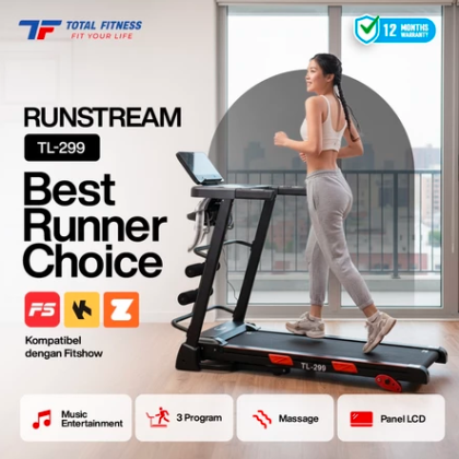 Treadmill Elektrik Multifungsi TL-299 Manual Incline