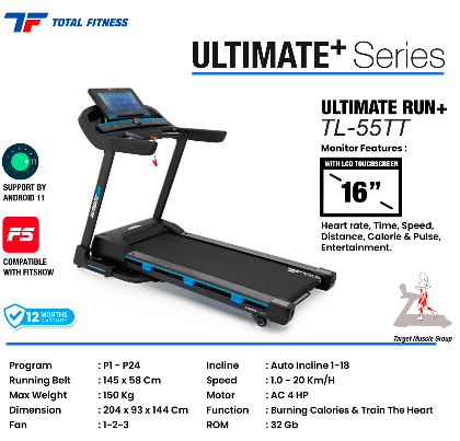 Treadmill Elektrik Semi Komersil TL-55TT Monitor Android