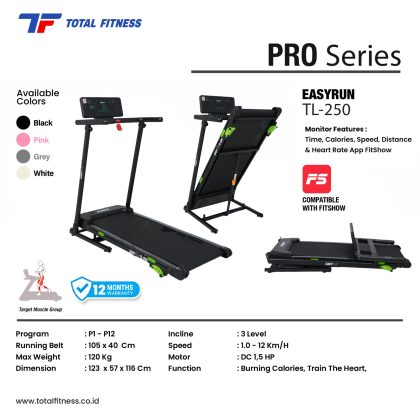 Treadmill Elektrik 1 Fungsi TL-250 Connect Aplikasi