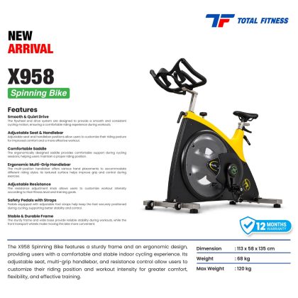 Sepeda Statis Spinning Bike Commercial X-958